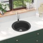 Fregadero de cocina de granito con un seno redondo negro de vidaXL, Fregaderos - Ref: Foro24-142956, Precio: 175,58 €, Descue...