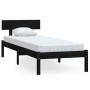 Estructura de cama madera maciza individual negra 75x190 cm de , Camas y somieres - Ref: Foro24-810111, Precio: 95,37 €, Desc...