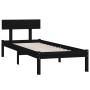 Estructura de cama madera maciza individual negra 75x190 cm de , Camas y somieres - Ref: Foro24-810111, Precio: 95,37 €, Desc...