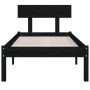 Estructura de cama madera maciza individual negra 75x190 cm de , Camas y somieres - Ref: Foro24-810111, Precio: 95,37 €, Desc...