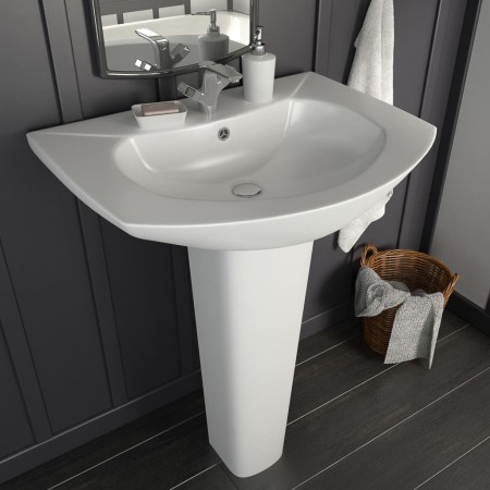 Lavabo de pie de cerámica blanco 650x520x200 mm de vidaXL, Lavabos - Ref: Foro24-143001, Precio: 181,56 €, Descuento: %
