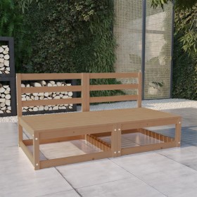 Sofá de jardín de 2 plazas marrón miel madera maciza de pino de , Sofás de exterior - Ref: Foro24-3075232, Precio: 131,26 €, ...