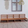 Sofá de jardín de 4 plazas marrón miel madera maciza de pino de , Sofás de exterior - Ref: Foro24-3075342, Precio: 253,75 €, ...