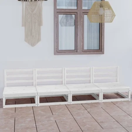 4-Sitzer-Gartensofa aus weißem massivem Kiefernholz von , Outdoor-Sofas - Ref: Foro24-3075340, Preis: 283,31 €, Rabatt: %