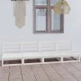 4-Sitzer-Gartensofa aus weißem massivem Kiefernholz von , Outdoor-Sofas - Ref: Foro24-3075340, Preis: 283,31 €, Rabatt: %