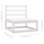 4-Sitzer-Gartensofa aus weißem massivem Kiefernholz von , Outdoor-Sofas - Ref: Foro24-3075340, Preis: 283,31 €, Rabatt: %