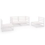 Set de salón de jardín de 4 piezas blanco madera maciza de pino de , Conjuntos de jardín - Ref: Foro24-3075380, Precio: 251,0...