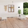 Set de salón de jardín de 7 piezas blanco madera maciza de pino de , Conjuntos de jardín - Ref: Foro24-3075450, Precio: 453,1...
