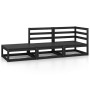 Juego de muebles de jardín 3 piezas negro madera maciza de pino de , Conjuntos de jardín - Ref: Foro24-3075473, Precio: 220,8...