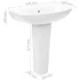 Lavabo de pie de cerámica blanco 650x520x200 mm de vidaXL, Lavabos - Ref: Foro24-143001, Precio: 168,01 €, Descuento: %