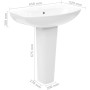 Lavabo de pie de cerámica blanco 650x520x200 mm de vidaXL, Lavabos - Ref: Foro24-143001, Precio: 181,56 €, Descuento: %