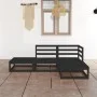 Juego de muebles de jardín 4 piezas negro madera maciza de pino de , Conjuntos de jardín - Ref: Foro24-3075478, Precio: 292,6...