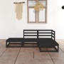 Juego de muebles de jardín 4 piezas negro madera maciza de pino de , Conjuntos de jardín - Ref: Foro24-3075478, Precio: 297,2...