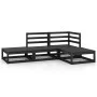 Juego de muebles de jardín 4 piezas negro madera maciza de pino de , Conjuntos de jardín - Ref: Foro24-3075478, Precio: 292,6...