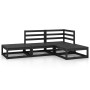 Juego de muebles de jardín 4 piezas negro madera maciza de pino de , Conjuntos de jardín - Ref: Foro24-3075478, Precio: 297,2...