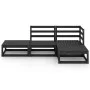 Juego de muebles de jardín 4 piezas negro madera maciza de pino de , Conjuntos de jardín - Ref: Foro24-3075478, Precio: 292,6...