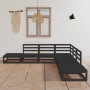 Juego de muebles de jardín 7 piezas negro madera maciza de pino de , Conjuntos de jardín - Ref: Foro24-3075508, Precio: 463,3...