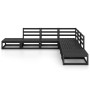 Juego de muebles de jardín 7 piezas negro madera maciza de pino de , Conjuntos de jardín - Ref: Foro24-3075508, Precio: 463,3...