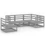 Muebles de jardín 5 piezas gris madera de pino maciza de , Conjuntos de jardín - Ref: Foro24-3075576, Precio: 316,26 €, Descu...