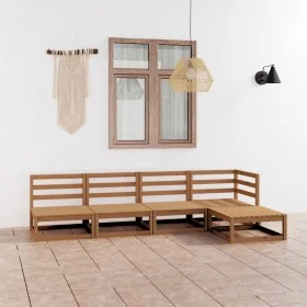 Garden furniture 7 pieces honey brown solid pine wood by , Garden sets - Ref: Foro24-3075517, Price: 322,83 €, Discount: %