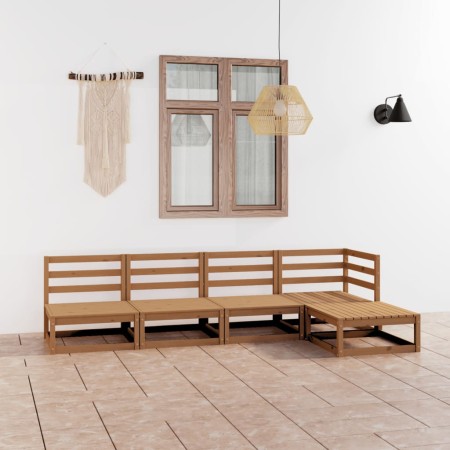Muebles de jardín 7 piezas marrón miel madera maciza de pino de , Conjuntos de jardín - Ref: Foro24-3075517, Precio: 327,20 €...