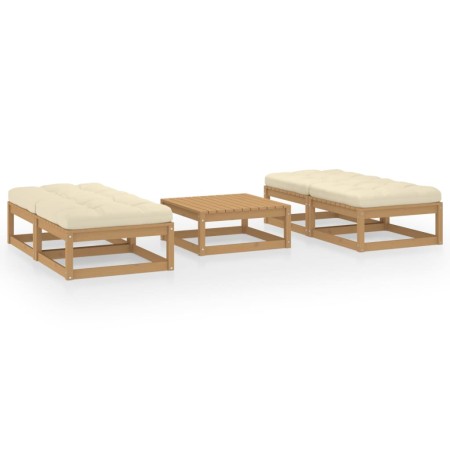 Juego de muebles de jardín 5 pzas y cojines madera pino maciza de , Conjuntos de jardín - Ref: Foro24-3076292, Precio: 292,22...