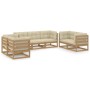Juego de muebles de jardín 7 pzas y cojines madera pino maciza de , Conjuntos de jardín - Ref: Foro24-3076502, Precio: 900,13...