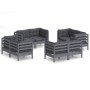 Muebles de jardín 8 pzas con cojines antracita madera de pino de , Conjuntos de jardín - Ref: Foro24-3096060, Precio: 749,53 ...