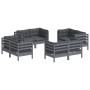 Muebles de jardín 8 pzas con cojines antracita madera de pino de , Conjuntos de jardín - Ref: Foro24-3096060, Precio: 749,53 ...