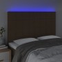 Cabecero con luces LED tela marrón oscuro 144x5x118/128 cm de , Cabeceros y pies de cama - Ref: Foro24-3122425, Precio: 112,7...