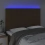 Headboard with LED lights dark brown fabric 144x5x118/128 cm by , Headboards and footboards - Ref: Foro24-3122425, Price: 122...
