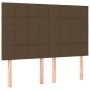 Cabecero con luces LED tela marrón oscuro 144x5x118/128 cm de , Cabeceros y pies de cama - Ref: Foro24-3122425, Precio: 112,7...