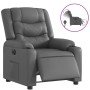 Sillón reclinable eléctrico de cuero sintético gris en Sillones | Comprar online en Foru.es