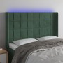 Cabecero con LED de terciopelo verde oscuro 147x16x118/128 cm de , Cabeceros y pies de cama - Ref: Foro24-3124099, Precio: 12...