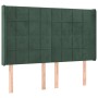 Cabecero con LED de terciopelo verde oscuro 147x16x118/128 cm de , Cabeceros y pies de cama - Ref: Foro24-3124099, Precio: 12...