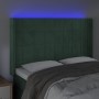 Cabecero con LED de terciopelo verde oscuro 147x16x118/128 cm de , Cabeceros y pies de cama - Ref: Foro24-3124099, Precio: 12...