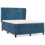 Cama box spring con colchón terciopelo azul oscuro 140x200 cm de , Camas y somieres - Ref: Foro24-3129217, Precio: 482,95 €, ...