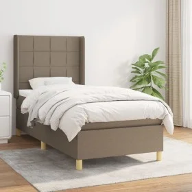 Box spring bed with taupe gray fabric mattress 80x200 cm by , Beds and slatted bases - Ref: Foro24-3131949, Price: 366,23 €, ...