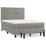 Cama box spring con colchón terciopelo gris claro 140x190 cm de , Camas y somieres - Ref: Foro24-3137839, Precio: 578,26 €, D...