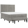 Cama box spring con colchón terciopelo gris claro 140x190 cm de , Camas y somieres - Ref: Foro24-3137839, Precio: 578,26 €, D...