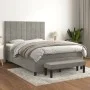 Box spring bed with light gray velvet mattress 140x200 cm by , Beds and slatted bases - Ref: Foro24-3137845, Price: 533,34 €,...