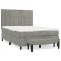 Box spring bed with light gray velvet mattress 140x200 cm by , Beds and slatted bases - Ref: Foro24-3137845, Price: 533,34 €,...