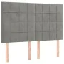Box spring bed with light gray velvet mattress 140x200 cm by , Beds and slatted bases - Ref: Foro24-3137845, Price: 533,34 €,...