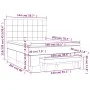 Box spring bed with light gray velvet mattress 140x200 cm by , Beds and slatted bases - Ref: Foro24-3137845, Price: 533,34 €,...