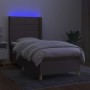Cama box spring colchón y luces LED gris taupe 80x200 cm de , Camas y somieres - Ref: Foro24-3138833, Precio: 343,40 €, Descu...