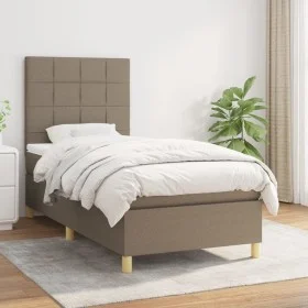 Box spring bed with taupe gray fabric mattress 80x200 cm by , Beds and slatted bases - Ref: Foro24-3142293, Price: 353,94 €, ...