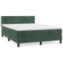 Cama box spring con colchón terciopelo verde oscuro 140x200 cm de , Camas y somieres - Ref: Foro24-3141308, Precio: 455,70 €,...