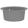Fregadero de cocina de granito con un seno redondo gris de vidaXL, Fregaderos - Ref: Foro24-142957, Precio: 123,77 €, Descuen...