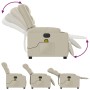 Sillón de masaje reclinable eléctrico cuero sintético crema en Sillones | Comprar online en Foru.es