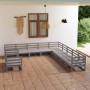 Juego de muebles de jardín 11 piezas madera maciza de pino gris de , Conjuntos de jardín - Ref: Foro24-3075936, Precio: 787,7...